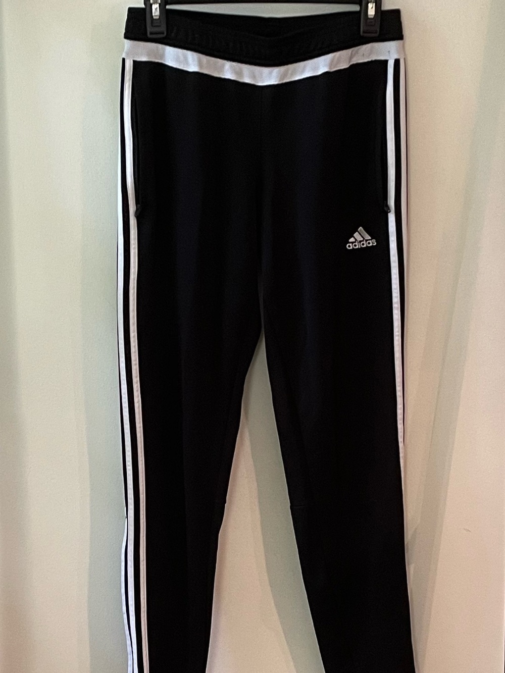 adidas | Classic Black and White Three Stripes Soccer Training Pants w/ Pockets